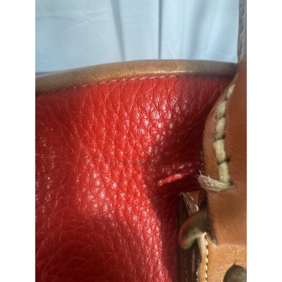 Vintage‎ Dooney & Bourke all weather leather satchel bag red pebbled leather - Picture 15 of 16